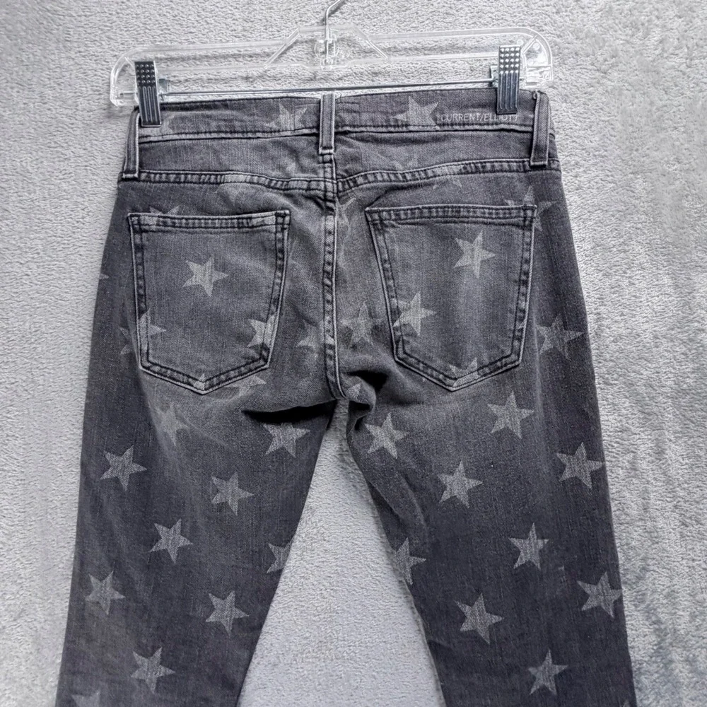 Current Elliott The Stiletto Jeans Size 00 23 Gray Northern Stars Skinny Cropped